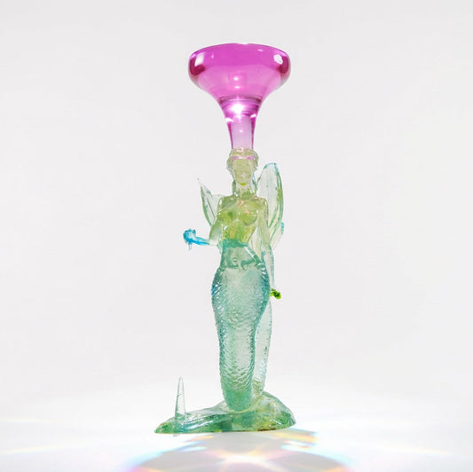 The Azure Seraph Mermaid Hand-Cast Resin Sculptural Side Table