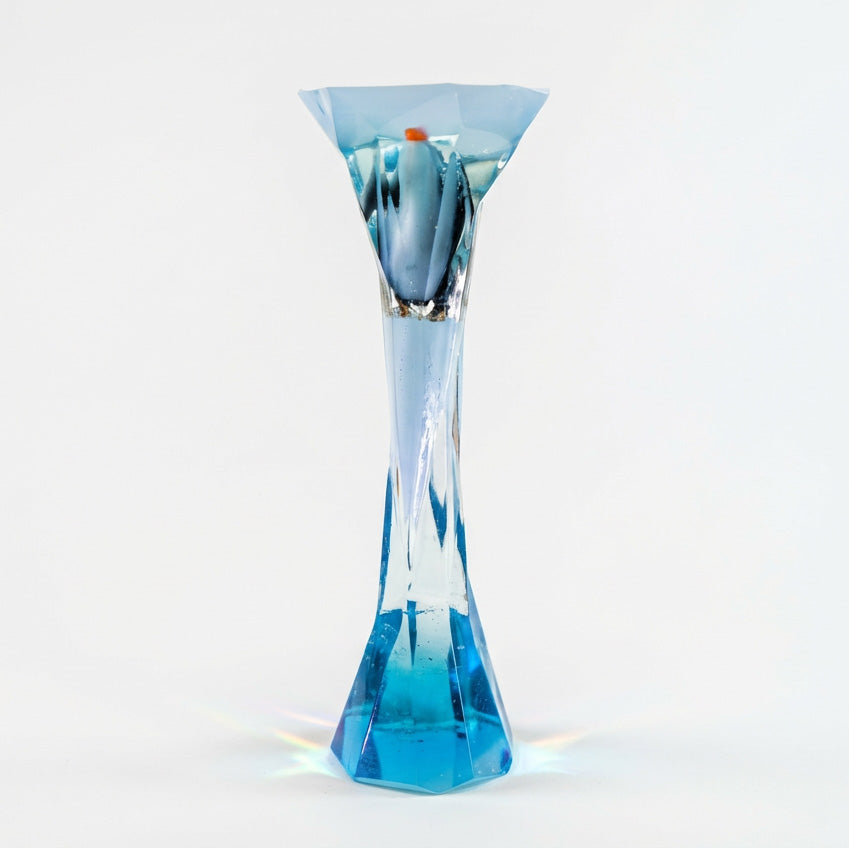 The Arctic Sentinel Hand-Cast Resin Sculptural Side Table